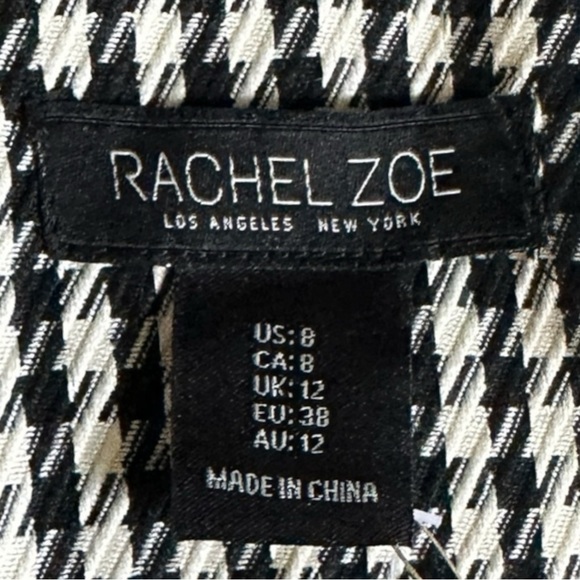 Rachel Zoe Houndstooth Midi Dress NWT 8 Black White Sleeveless Double Breasted - Picture 9 of 10